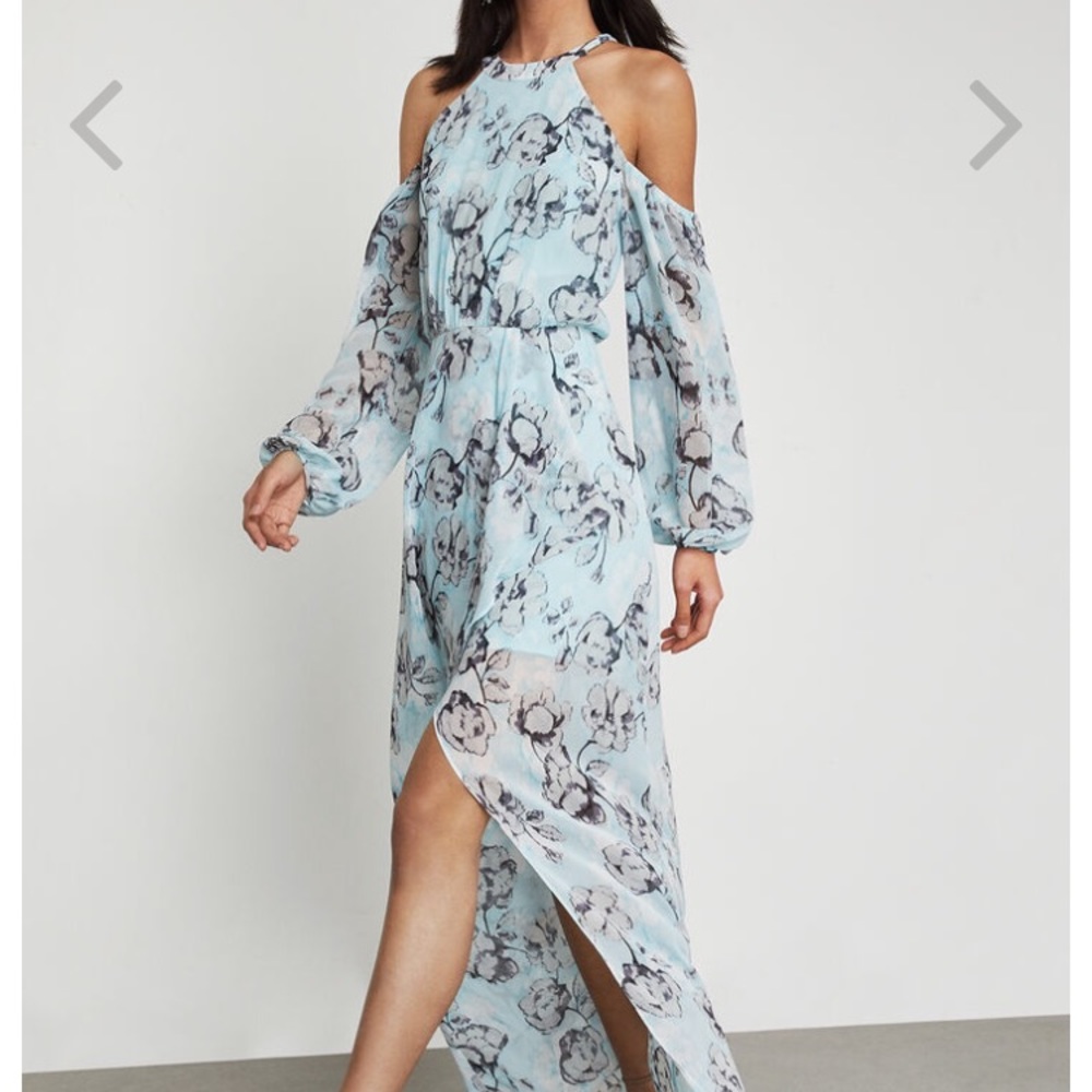 BCBG Isabell Floral Cold Shoulder Maxi